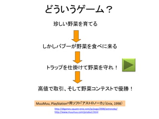森川幸人,
「テレビゲームへの人工知能技術の利用」,
人工知能学会誌vol.14 No.2 1999-3
http://www.ai-gakkai.or.jp/jsai/whatsai/PDF/article-iapp-7.pdf
http://www.1101.com/morikawa/1999-04-10.html
に準拠します。
以下の解説は
詳細は以下の資料へ
 