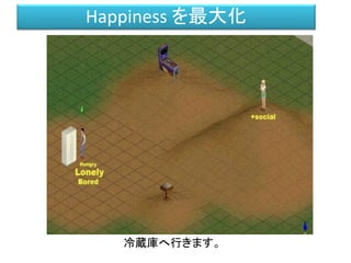 冷蔵庫へ行きます。
Happiness を最大化
 