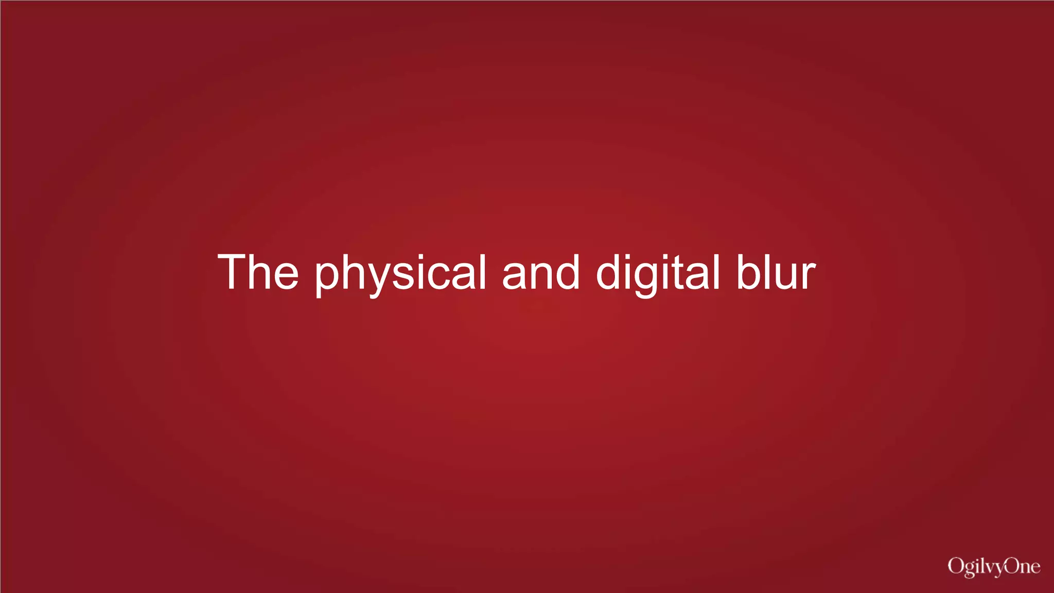 The physical and digital blur
 