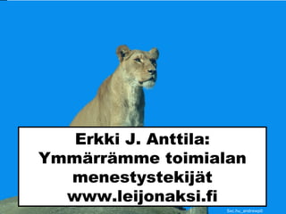 Sxc.hu_andrewp0
Erkki J. Anttila:
Ymmärrämme toimialan
menestystekijät
www.leijonaksi.fi
 