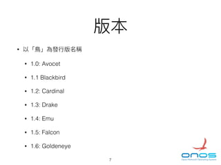 •
• 1.0: Avocet
• 1.1 Blackbird
• 1.2: Cardinal
• 1.3: Drake
• 1.4: Emu
• 1.5: Falcon
• 1.6: Goldeneye
7
 