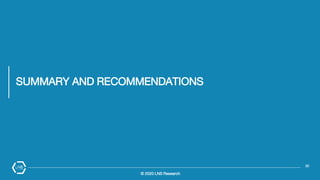 © 2020 LNS Research
SUMMARY AND RECOMMENDATIONS
30
 