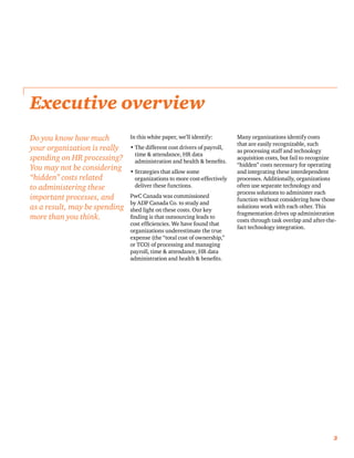 PwC Total Cost of Ownership Study - Exposing the Hidden Cost of Payroll and Hr Administration