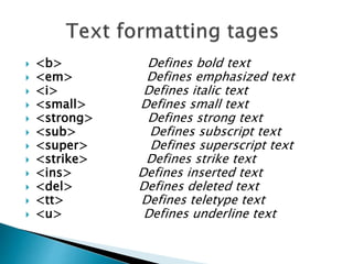 HTML | PPTX | Web Design and HTML | Internet