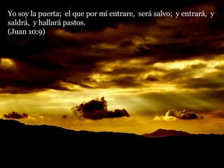 Yo soy la puerta;  el que por mí entrare,  será salvo;  y entrará,  y saldrá,  y hallará pastos.  (Juan 10:9) 