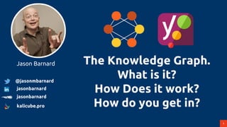 1
The Knowledge Graph.
What is it?
How Does it work?
How do you get in?
Jason Barnard
@jasonmbarnard
jasonbarnard
jasonbarnard
kalicube.pro
 