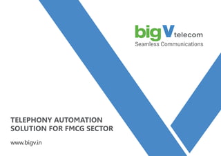 www.bigv.in
TELEPHONY AUTOMATION
SOLUTION FOR FMCG SECTOR
Seamless Communications
 