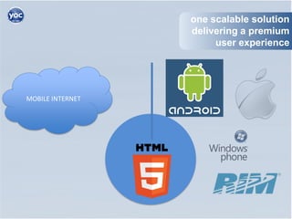 one scalable solution
                  delivering a premium
                       user experience




MOBILE INTERNET
 