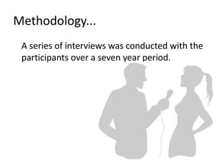 To establish techniques that can be effective in preventing criminal behaviour. Participants...	The study was based on 255 male participants from various backgrounds: black, white, those from the inner city, those from the suburbs, wealthy, poor, etc. Were all evaluated. The population of studied offenders was composed of those confined to the hospital who has been found guilty but because of there insanity were considered more suited to indefinite secure treatment, as well as a roughly equal number of convicted criminals who were not confined to the institution. If they were found not guilty by reason of insanity, the prisoners are not sent to prison but instead to a secure mental hospital as in the case in the UK. 
