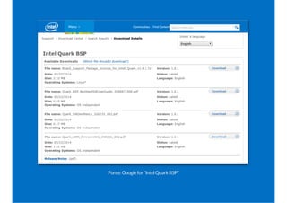 Fonte:Googlefor"IntelQuarkBSP"
 