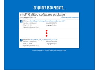 SE QUISER ISSO PRONTO... 
Fonte: Google for "Intel Galileo software package" 
 