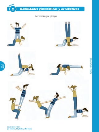 icha

        F    1        Habilidades gimnásticas y acrobáticas

                                         Acrobacias por parejas




                                                                  EDUCACIÓN FÍSICA
Pág.
152




       EDUCACIÓN FÍSICA
       yo cuento, tú pintas, ella suma
 