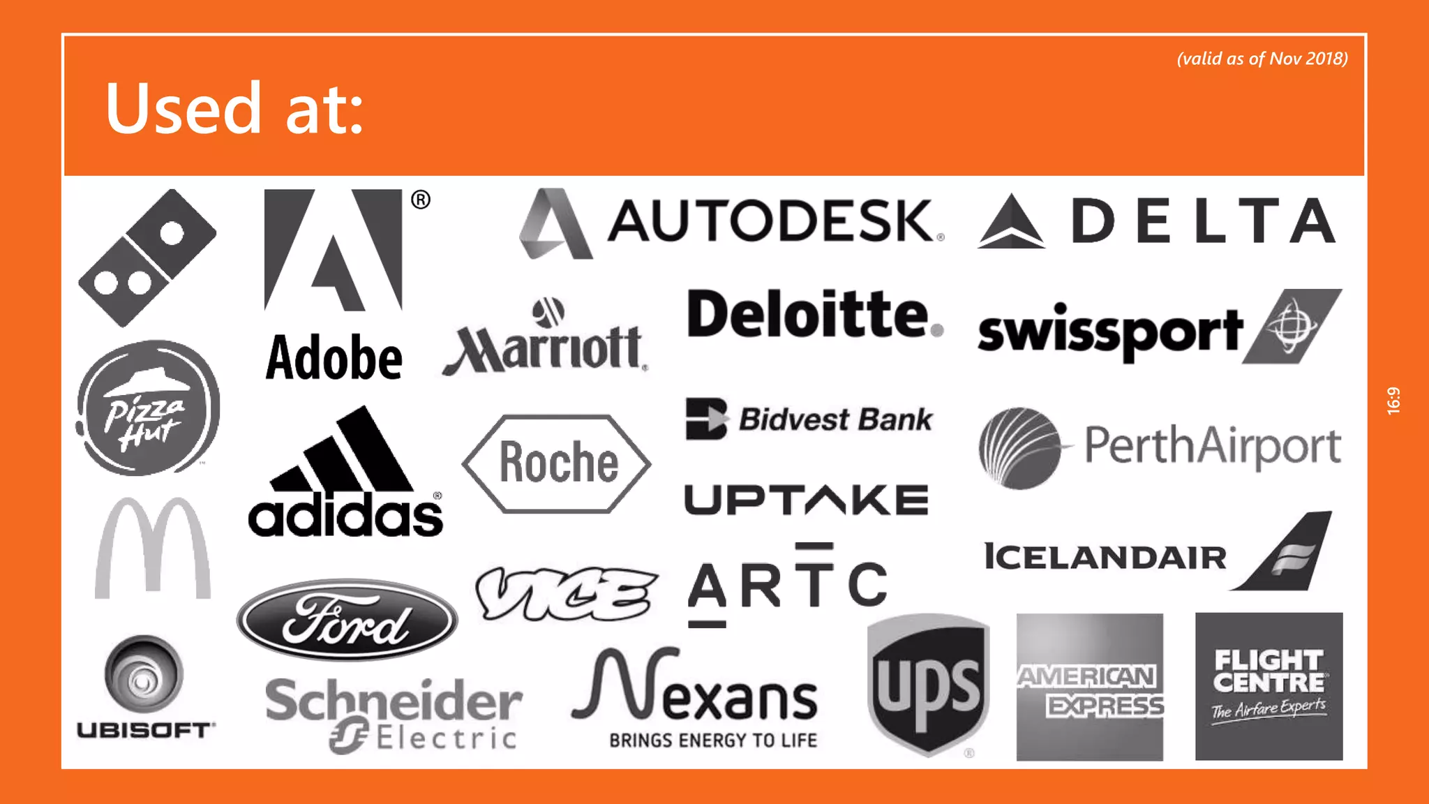 16:916:9
Used at:
(valid as of Nov 2018)
 