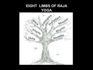 EIGHT LIMBS OF RAJA
YOGA
 