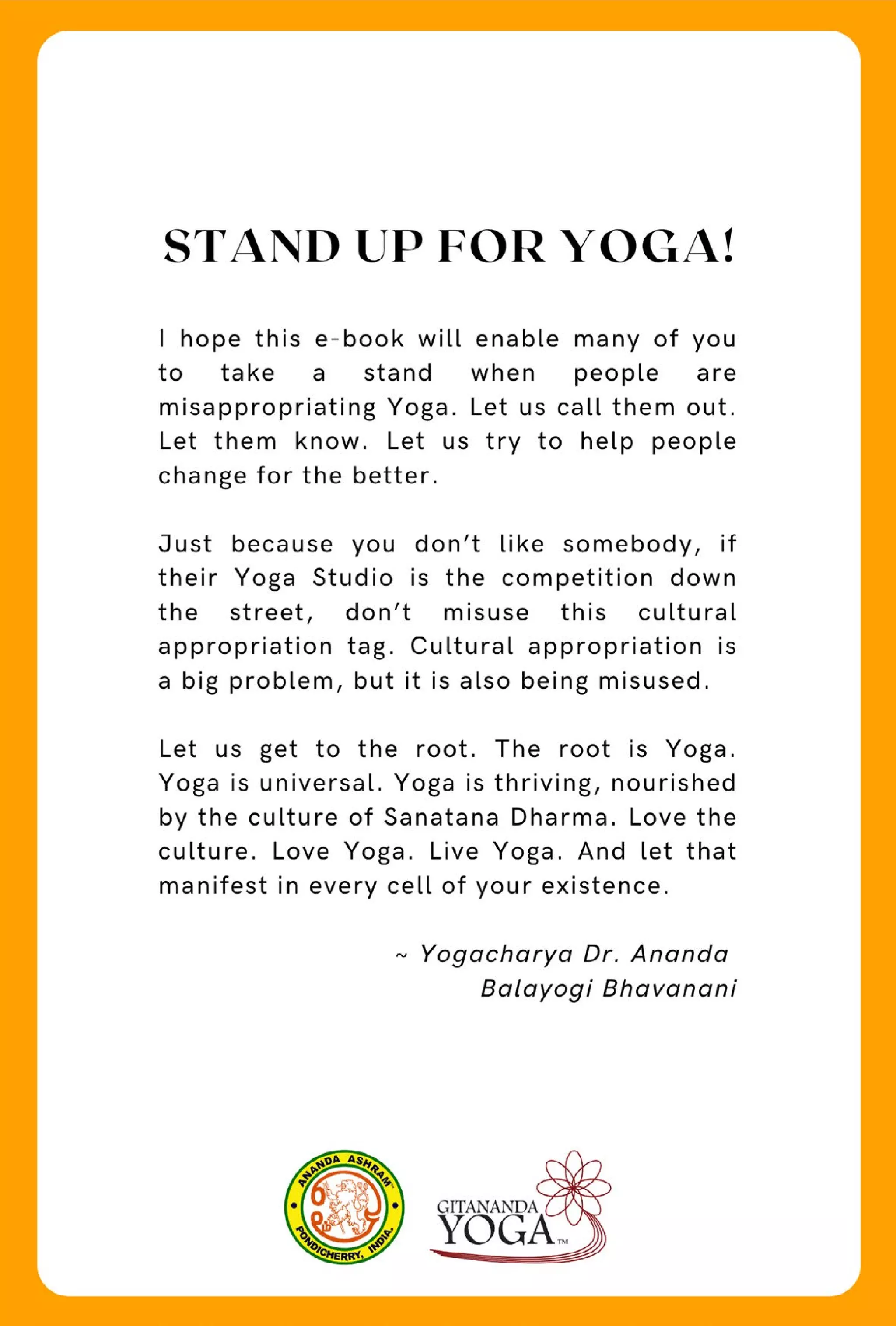 Yoga and Cultural Misappropriation: An e-book by Dr Ananda, Malini and Padma