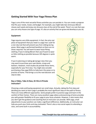 The Yoga Fitness Plan