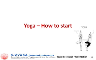 Yoga Instructor Presentation 14
Yoga – How to start
 