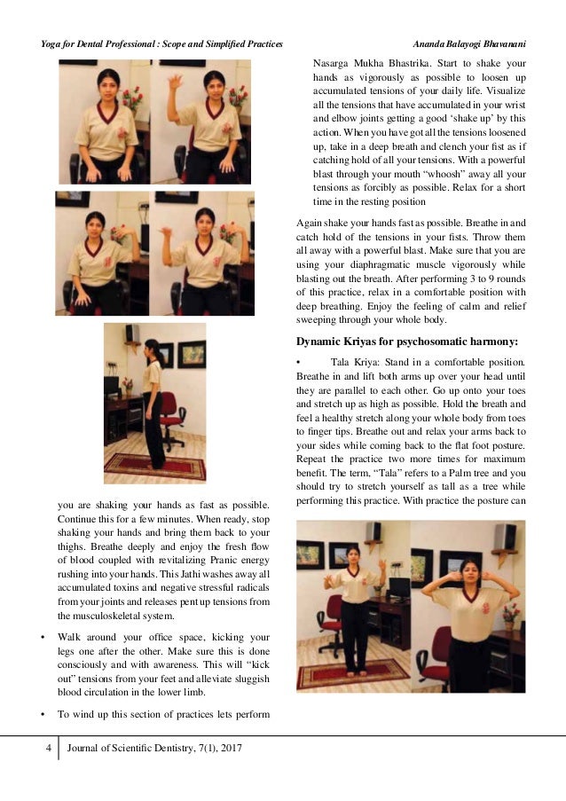 Yoga for Dental Professional Scope and Simplified Practices