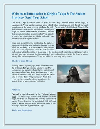 Exploring the Ancient Origins and Spiritual Legacy of Yoga in Nepal | PDF