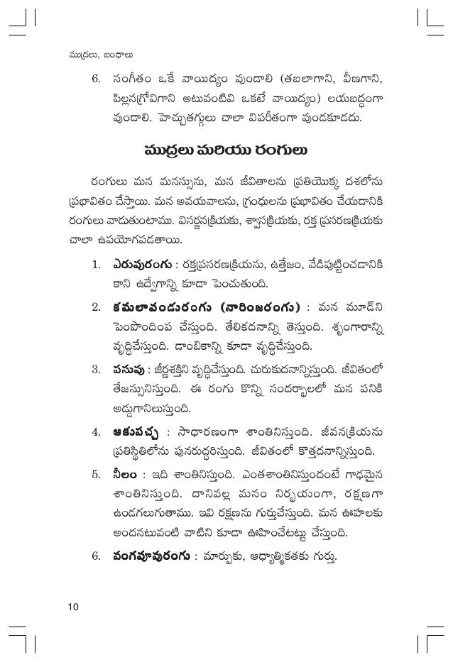Yoga Mudralu Telugu