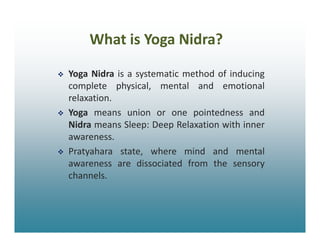 Prectice and Benefits of Yoga Nidra | PDF