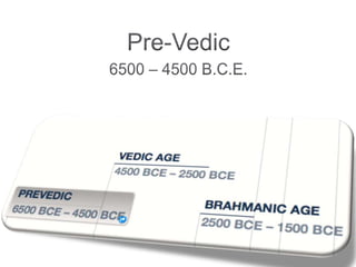 Pre-Vedic6500 – 4500 B.C.E.