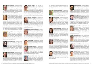 46 47AlleSeminareundAufenthaltemitYogastunden,Meditation,Mantra-Singen.Abkürzungen,Tagesablaufs.Seite51. Anmeldeformulars.Seite 49,Tel.Anmeldung+Infostägl.8-20UhrBM:05234 / 87 0;WW:02685 / 80 020;NO:04426 / 90  41 610,AL:08361 / 92 53 00
Maik Hofmeister - Yogalehrer, Chakra-
lehrer, Entspannungskursleiter, Ausbil-
dung in Chakra Healing. Sehr erfahren
im Umgang mit unterschiedlichen Klän-
gen. Er liebt es, Menschen tief zu berüh-
ren durch Klangyogastunden, Klangmeditationen,
Klangreisen und die 7 Chakra Methode.
Maike Pranavi Czieschowitz - Sie trägt
als psychologische Yogatherapeutin,
Yogalehrerin (BYV), Meditationslehrerin,
systemischer Coach und spirituelle Le-
bensberaterin dazu bei, Menschen über
bewusste Wahrnehmung körperlicher, seelischer und
mentaler Prozesse zu sich selbst zu führen. Sie un-
terstützt Hilfesuchende dabei, die Kapriolen des ei-
genen Geistes wohlwollend anzunehmen und auf-
zulösen. Als Pressereferentin und Journalistin setzt
sie ihre zweite Leidenschaft, den bewussten Umgang
mit Sprache und Kommunikation, in ihrem Alltag
um. Aus der Stille schöpft sie Inspiration und Kraft.
Mangala Klein - Leiterin des Yoga Vidya
Center Münster. Sie ist Heilpraktikerin
miteigenerPraxisseit2003,Diplomtheo-
login, Yogalehrerin, Meditationslehrerin,
Spirituelle Lebensberaterin. Sie bringt
über 30 Jahre Erfahrungen in unterschiedlichen
Bereichen der Bildungsarbeit ein.
Mangala Narayani - Spirituelle Künst-
lerin. Ihre Ausbildungen: Masseurin,
Entspannungstherapeutin, Yoga, Medit-
ation, OSHO, Heilerin, Hypnose/Rückfüh-
rung, Mantra Yogalehrerin. Spezialisiert
auf das Chakra System, Mantras, Klänge und Man-
dalas. Sie liebt und lebt Yoga seit 2005 und Yoga
Vidya ist seitdem ihr zweites Zuhause.
Marcel Scherreiks - QiGong Lehrer, Wei-
terbildung in der Wildnispädagogik, Bera-
ter für „Holistische Gesundheit“, Erdbot-
schafter von „Garten Eden Projekt“. Er hat
das Anliegen, die Beziehung zwischen
MenschundNaturschonfrühzeitigbeijungenMenschen
zustärkenundKindernRaumzugeben,sichselbstund
ihreFähigkeitenbeimErlebnisinderNaturzuentdecken.
Michael Büchel - Dipl. Soz. Päd., Di-
pl.-Pädagoge/Sport und Psychosoziale
Gesundheitsbildung, Heilpraktiker für
Psychotherapie. Erfahrener Yogalehrer
und Ausbilder, Lehrer für Autogenes Trai-
ning und Progressive Muskelentspannung. Arbeitet
seit über achtzehn Jahren freiberuflich in der Er-
wachsenenbildung und unterrichtet seit über fünf-
zehn Jahren in eigener Praxis und bei Krankenkassen.
Michael Josef Denis - Yogalehrer, in
Ausbildung zum Psychologischen Yoga-
therapeuten. „Mein Yogaweg führt mich
immer näher zu Sri Swamiji Sivananda.
Seine Botschaft ‚Diene, liebe, gib‘, reinige
dich, meditiere und verwirkliche dich‘ ist zu meiner
Lebensphilosophie geworden. Es ist mir eine freud-
volle Aufgabe, Menschen auf ihrem Weg zu beglei-
ten und zu unterstützen.“
Nada Gambiroza-Schipper - Yogaleh-
rerin,Entspannungskursleiterin,Ayurveda
Gesundheitsberaterin, Prana Heilerin,
Meditationskursleiterin,Yogatherapeutin
und Klangyogatherapeutin. Aufgrund
ihrerlangjährigenErfahrungunterrichtetsiemitHin-
gabe, unterstützt dich liebevoll in ihren Unterrichts-
stundenundgehtaufdeinespeziellenBedürfnisseein.
Otto Picklapp-Bürokaufmann,seit2006
Yogalehrer.SevakaimFahrdienst.Erkann
sich ein Leben ohne Yoga nicht mehr
vorstellen.
Parashakti Küttner - Yogalehrerin,
Heilpraktikerin, Meditationskursleiterin,
Massagetherapeutin mit zahlreichen
Zusatzausbildungen. Sie unterrichtet mit
viel Freude und Klarheit und begleitet
dich kompetent ein Stück weit auf deinem Yogaweg.
Leiterin des Bremer Yoga Vidya Centers.
Pranava Heinz Pauly - Yoga Vidya
Acharya für Yoga und Yogatherapie,
Entspannungs-, Yoga- und Klangthera-
peut (BYAT), Klangmusiker, begeisterter
Wanderführer und Nordic Walking Trai-
ner. Magister für Pädagogik, Germanistik und Phi-
losophie mit langjähriger Erfahrung in der Erwach-
senenbildung.
Premajyoti Schumann - Yogalehrerin,
YogatherapeutinundlangjährigeSevaka.
Ihre Stärken sind eine klare Unterrichts-
struktur, Yin Yoga sowie eine sehr acht-
same und bewusste Yoga Praxis.
Rama Schwab - Yogalehrer und Ausbil-
der,Meditationslehrer.Ersammeltelang-
jährige Erfahrung in Klöstern und Ash-
rams. Mit viel Achtsamkeit und Liebe
begleitet er dich auf deinem Yogaweg.
Seit 2001 führt er Gruppen und Seminare, ist ein
zuverlässigerundhumorvollerSeminarleiter,derdich
in die Tiefe des Seins bringt.
Sarada Drautzburg - Yogalehrerin, Me-
ditationslehrerin, Mantra Yogalehrerin,
Psychologische Yogatherapeutin i.A.
Begeisterte Kirtansängerin, die mit Herz
und Hingabe Yogastunden, Pranayama
und Satsangs anleitet. Ihre Inspiration bezieht sie
aus eigener täglicher Praxis, dem Ashramleben und
ihren Indienaufenthalten.
Saradevi Heyer - Yogalehrerin für Kin-
der und Erwachsene, Entspannungskurs-
leiterin, Ganzheitliche Yogatherapeutin.
Staatl.anerkannteMasseurin,Med.Bade-
meisterin mit Weiterbildungen in Ayur-
veda, Fußreflexzonen-Massage, Klangmassage und
Klangreisen, Colonmassage, Akupressur und syste-
mischenFamilienstellen.Siebegleitetdicheinfühlsam
auf deinem Weg des Heilwerdens.
Shaktidas Böhmer - Yogalehrer, Lehrer
fürKundalini-YogaundMeditationskurs-
leiter (BYV). Er ist Gesundheitspraktiker
und Fastenleiter der „natürlichen Ge-
sundheitslehre“ die er fünf Jahre intensiv
studierte, und nach dessen Richtlinien er seit nun
ca. 20 Jahren lebt.
Shaktidas Schüler - Yogalehrer, Medita-
tions-undEntspannungskursleiter,Trainer
für AT und Stressmanagement. Vipassa-
na-Meditationserfahrung seit 1999. Stu-
dium Philosophie, Psychologie, Soziologie.
Wissenschaftliche Projekte zu „Achtsamkeit“, „Psycho-
logie/PhilosophiederGefühle“,insbesondere„Verzeihen“.
Shanmug Eckhardt - Direktor und Aus-
bildungsleiterdesSivanandaYogaCenters
Madrid, Mitbegründer des spanischen Yo-
galehrerverbandsA.I.P.Y.S.EristDiplompsy-
chologe und direkter Schüler Swami Vis-
hnudevandas.17JahrelangleiteteerdenYogaAshram
in Kanada und auf den Bahamas. In über 30 Jahren
Yoga Praxis bildete er Tausende von Studenten aus.
Sharima Steffens - Dipl. Architektin mit
Zusatzqualifikation in Baubiologie und
Geomantie, Yogalehrerin und Gesund-
heitsberaterin. Sharima ist Expertin für
die Geschichte und Bedeutung der Ex-
ternsteine und beschäftigt sich seit Jahren intensiv
mit Gesundheitsthemen.
Shivakami Bretz - Yoga Acharya, Yoga
Ausbildungsleiterin seit 1993, Heilprakti-
kerin (für Psychotherapie), ausgebildet in
Hypnose und Gestaltberatung. Sie berät
dichauchgerneinEinzelsitzungen.Leiterin
der Psychologischen Yogatherapie in Bad Meinberg.
Simon David Steinemann - Pranaheiler,
Spiritueller Lebensberater, Yogalehrer mit
Lebenserfahrung.EnergetischeUnterstützung
und Beratung zum Leben, Sadhana, Selbst-
bewusstsein,Stress,simpelundmitTiefgang.
Sukadev Bretz - Gründer und spiritu-
eller Leiter von Yoga Vidya. Er versteht
es wunderbar, tiefe Weisheit humorvoll
weiterzugeben. Seine besondere Stärke
ist es, Aspiranten zu intensiver Praxis
zu motivieren, hinter allem einen höheren Sinn zu
sehen und mehr Energie und Herz in den Alltag zu
bringen. Erlebe den dynamischen Begründer einer
der führenden Yoga Bewegungen Europas.
 