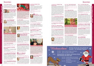 Tagesablauf,Seminarbeginnund–ende:Seite18.AlleSeminaremitMeditation,Mantra-Singen,Yogastunden.SeminarleiterabSeite165.
114
BADMEINBERG
Weihnachten
18.-20.12 	 Engel auf deinem Weg mit Satyadevi
18.-20.12 	 Jesus und Yoga mit Mangala
24.12.	 Weihnachtsfeier mit Sukadev und Festessen, Kerzen		
	 licht-Zeremonie und vielem mehr.
25.-27.12.	 Anahata Retreat mit Sumukhi
25.-27.12.	 Kennzeichen eines Erleuchteten
	 mit Devidas
25.-27.12. 	Weihnachtslieder singen
	 mit Wolfgang
Wir feiern das Fest der Liebe spirituell und
besinnlich – mit vielseitigem Programm.
DezemberDezember
20.-25.12. Asana intensiv
Du praktizierst 4 - 6 Stunden Asanas täglich.
Ein Durchbrucherlebnis für deine Yoga-Paxis!
SieheSeite8. Intensivseminar. SL: Kay Hadamietz.
MZ 324 €; DZ 409 €; EZ 496 €; S/Z/Womo 259 €.
20.-25.12. Der Yoga
Weihnachtsmann
- Yoga für Kinder
3-6 / 7-12 Jahre
Weihnachtlicher Zauber
liegt über diesem Fest. Wir feiern mit Yoga-
freunden, Plätzchen und Kinderpunsch und dem
Yoga-Weihnachtsmann.Gemeinsamgestaltenwir
den Heiligen Abend mit Christbaum und Über-
raschungen von und für die Kinder.
SL: Vaishnava Keidel, Marcel Scherreiks.
MZ 180 €; DZ 221 €; S/Z/Womo 128 €.
20.-25.12 Entspannungs-
kursleiter Ausbildung
LerneEntspannungskurseanzuleiten,
Menschen kompetent und sicher in
die Entspannung zu führen und sie
auf ihrem Prozess zu mehr innerer Ruhe zu be-
gleiten. SL: Krishnashakti Stiboy.
MZ 483 €; DZ 568 €; EZ 654 €; S/Z/Womo 417 €.
20.-25.12. Mental Yin Yoga
Mental Yin Yoga ist eine Synthese aus Yin Yoga,
mentalen Ausrichtungs-Prinzipien, Pranayama,
Energielenkung, Achtsamkeit und Meditation. Du
lernst die wichtigsten Yin Yoga Stellungen und
wie du sie in die Yoga Vidya -Reihe oder andere
Übungssequenzen einbauen kannst. In den an-
schließenden Meditationen wird die Wirkung des
Yin Yoga vertieft und intensiviert. Mittelstufe
und Fortgeschrittene. SL: Katja Vidyani Maisel.
MZ 386 €; DZ 469 €; EZ 555 €; S/Z/Womo 319 €.
20.-25.12. Yoga Ferienwoche
Eine Woche zum Aufladen, Regenerieren und
Verwöhnen. Siehe Seite 6.
MZ 324 €; DZ 409 €; EZ 496 €; S/Z/Womo 259 €.
20.12.-17.1. Yogalehrer Ausbildung
Intensivkurs
Intensives Training in allen Aspekten des Yoga
in Theorie und Praxis. SL: Nirmala Erös, Manuel
Luda, Ishwara Alisauskas.
MZ2421€;DZ2889€;EZ3373€;S/Z/Womo2051€.
24.-27.12. Der Yoga Weihnachtsmann
- Yoga für Kinder 3-6 / 7-12 Jahre
Weihnachtlicher Zauber liegt über diesem Fest.
Wir feiern mit Yogafreunden, Plätzchen und
Kinderpunsch Yoga, Meditation und dem Yo-
ga-Weihnachtsmann. Gemeinsam gestalten wir
den Heiligen Abend mit Christbaum und Über-
raschungen von und für die Kinder.
MZ 122 €; DZ 148 €; S/Z/Womo 93 €.
24.-27.12.YogaundMeditationEinführung
Erfahre Yoga und Meditation in allen Aspekten.
Siehe Seite 5.
MZ 196 €; DZ 246 €; EZ 297 €; S/Z/Womo 155 €.
24.-25.12. Weihnachtsfeier
Vielseitiges Programm: Yoga-Stunde, Festessen,
Mantra-Singen, Weihnachtslieder, spiritueller
Kurz-Vortrag,Mantra-Konzert,Kerzenlicht-Zere-
monie,Mitternachtsmeditation,Überraschungen.
TaucheeinindieFreudeundTiefederSpiritualität.
Ab 16:00 Uhr. SL: Sukadev Bretz.
Übernachtung möglich. 37 Euro ohne Übernach-
tung. Bei Übernachtung insgesamt:
MZ 73 €; DZ 90 €; EZ 107 €; S/Z/Womo 37 €.
25.12. Gita Jayanti
DieBhagavadGitahatGeburtstag.Wirwollenden
Geburtstag feiern und die gesamten 18 Kapitel
der Bhagavad-Gita rezitieren. Wir beginnen mit
einer kleinen Puja und enden mit dem Bhagavad
Gita Arati. (Zeitdauer ca. 4 h, Beginn: 14:00 Uhr).
Alles kostenlos. Spende willkommen.
25.-27.12. Anahata Retreat
Passend zur Weihnachtszeit kannst
dudichintensivmitdeinemBewusst-
sein in dein Anahata Chakra, in dein
spirituelles Herz, zurückziehen. Yoga,
Meditationen und Geschichten helfen dir dabei.
SL: Sumukhi Mamerow.
MZ 178 €; DZ 213 €; EZ 248 €; S/Z/Womo 153 €.
25.-27.12. Asana Intensiv mit
längerem Halten und
Chakrakonzentration
Dulernst,deinenGeistruhigzuhalten,
während du dich jeder Asana voll-
kommenhingibst.Chakrakonzentrationenlenken
Prana und können dir eine neue Dimension des
Hatha Yoga eröffnen. Täglich 4 - 6 Std. Asanas,
ergänzt durch Meditation und Mantra-Singen.
Vorkenntnisse in Yoga und Meditation nötig.
SL: Ajaipreet Kaur Lerp.
MZ 145 €; DZ 177 €; EZ 212 €; S/Z/Womo 117 €.
25.-27.12.Der Yoga Weihnachtsmann -
Yoga für Kinder 3-5/ 6-9/10-12 Jahre
Weihnachtlicher Zauber liegt über diesem Fest.
Wir feiern mit Yogafreunden, Plätzchen und
Kinderpunsch Yoga, Meditation und dem Yo-
ga-Weihnachtsmann. Gemeinsam gestalten wir
den Heiligen Abend mit Christbaum und Über-
raschungen von und für die Kinder.
SL: Vaishnava Keidel Marcel Scherreiks.
MZ 87 €; DZ 104 €; S/Z/Womo 65 €.
NEU 25.-27.12. Hatha Yoga
Prävention für Anfänger
Beschreibung siehe S. 5.
MZ 178 €; DZ 213 €; EZ 248 €; S/Z/Womo 153 €.
25.-27.12. Kennzeichen eines
Erleuchteten
Erfahre, was einen Erleuchteten aus-
macht.Inwieweitunterscheidetersich
von dir und mir? Wie kannst du deinen
spirituellen Fortschritt daran messen? Und welche
Übungen helfen dir, Merkmale eines Erleuchteten
in dir selbst zu kultivieren? SL: Devidas Houlihan.
MZ 178 €; DZ 213 €; EZ 248 €; S/Z/Womo 153 €.
25.-27.12./1.1. Kundalini Yoga
Mittelstufe
Intensives Seminar zur Erweiterung des Be-
wusstseins und Erweckung deiner Energie.
Siehe Seite 5. Teilnahmevoraussetzung: Voriger
Besuch eines anderen Yoga-Vidya-Seminars.
Sonderbroschüre anfordern.
25.-27.12.: MZ 178 €; DZ 213 €; EZ 248 €;
S/Z/Womo 153 €.
25.12.-1.1.: MZ 566 €; DZ 681 €; EZ 802 €;
S/Z/Womo 473 €.
NEU 25.-27.12.
Weihnachtslieder singen
Was wäre Weihnachten ohne Weih-
nachtslieder? Auch in unserem Ash-
ram in Bad Meinberg feiern wir diese
christliche Tradition. Wolfgang Seemann wird
mit euch Weihnachtslieder in verschiedenen
Sprachen: Deutsch, Englisch, Französisch und
Lateinisch singen und auf der Gitarre begleiten.
SL: Wolfgang Seemann.
MZ 178 €; DZ 213 €; EZ 248 €; S/Z/Womo 153 €.
25.-27.12. Yoga für Jugendliche
Wir werden Yogaübungen und Meditationstech-
niken kennenlernen, singen und quatschen. Du
wirst erlebnisreiche Tage verbringen! Mindest-
alter: 13 Jahre.
MZ 87 €; DZ 104 €; S/Z/Womo 65 €.
25.-27./28./29./30./31.12./1.1. Yoga für
Kinder 3-6 / 7-12 Jahre
Kindern macht Yoga besonders viel Spaß!
Siehe S. 6.
Ab MZ 87 €; DZ 104 €; S/Z/Womo 65 € für 2 Tage.
25.-27.12. Yoga und Meditation
Einführung
Erfahre Yoga und Meditation in allen Aspekten.
Siehe Seite 5.
MZ 136 €; DZ 168 €; EZ 204 €; S/Z/Womo 108 €.
25.-29.12. Klangreise ins Neue Jahr
GemeinsamkreierenwireineKlang-Fantasiereise,
verabschieden das alte und begrüßen das neue
Jahr. Wir holen uns Inspiration aus den Klängen
der Natur, improvisieren, tönen, spielen. All das
hilft dir, Altes loszulassen, Leichtigkeit, Freude
und Intuition für Neues erblühen zu lassen. Mit
Spaziergängen, Workshops, Klangmeditationen,
Klangbad.DukannstgernInstrumentemitbringen.
SL: Kai Treude, Jasmin Iranpour.
MZ 334 €; DZ 401 €; EZ 469 €; S/ZWomo 280 €.
25.-30.12. Asana meditativ -
Hingabe an Gott
Der Körper ist der lebendige Tempel
Gottes. Bhakti Yoga befasst sich mit
GefühlenundEmotionenalsAusdruck
der Seele und Weg zur Befreiung. Erfahre die
AsanasalsGanzkörpergebetundfindeZugangzu
Gott in deinem Herzen. Täglich 4-6 Stunden Asa-
nas, Meditation und Mantra-Singen. Mittelstufe
und Fortgeschrittene. SL: Gauri Daniela Reich.
MZ 340 €; DZ 423 €; EZ 510 €; S/Z/Womo 273 €.
25.-30.12./1.1. Kundalini Yoga
Intensiv Praxis
IntensivesPraktizierenderimMittelstufen-Seminar
gelerntenÜbungenfürnochtiefereErfahrungund
Erweiterung des Bewusstseins ohne viel Theorie.
LadedichsorichtigaufmitEnergieundfühledich
mit dem Kosmischen verbunden. Eines der groß-
artigsten Seminare für die spirituelle Entwicklung
und Kraft im Alltag! Teilnahmevoraussetzung:
Kundalini Yoga Mittelstufe oder Yogalehrer Aus-
bildung.Sonderbroschüreanfordern.SL:Sukadev
Bretz, Shaktipriya Vogt, Radharani Birkner.
25.12.-30.12.:MZ340€;DZ423€;EZ510€;S/Z/Womo273€.
25.12.-1.1.:MZ469€;DZ586€;EZ707€;S/Z/Womo376€.
25.12.-1.1. Poesietherapie Ausbildung
DulernstMethodenderPoesietherapiewiethera-
peutischesLesenundTagebuchschreiben,expressi-
vesSchreibensowieBiografieArbeit.Dubekommst
dasKnow-HowzurGründungeiner„Literarischen
Werkstatt“. SL: Ina Savitri Welzenbach.
MZ 653 €; DZ 770 €; EZ 889 €; S/Z/Womo 560 €.
26.12.KirtanmitGauri& GunaNadaDas
18:45 - 19:45 Uhr
26.-30./31.12./1.1. Yoga für Kinder
3-6 / 3-5 / 6-9 / 7-12 / 10-12 Jahre
Kindern macht Yoga besonders viel Spaß!
Ab MZ 159 €; DZ 192 €; S/Z/Womo 115 € für 4 Tage.
26.-31.12./1.1.Ayurveda Wohlfühlwoche
LerneaufnatürlicheWeise,zudirselbstzukommen
und dadurch zu mehr Energie und Lebensfreude
zu finden: Grundlagen des Ayurveda, Ölmassa-
ge-Workshop, verschiedene Reinigungsmetho-
den und heilsame Ernährung. Mit Yogastunden,
Meditation und Mantrasingen. SL: Gundi Nowak.
26.-31.12.:MZ411€;DZ494€;EZ580€;S/Z/Womo344€.
26.12.-1.1.:MZ487€;DZ588€;EZ692€;S/Z/Womo409€.
26.-31.12. Yin Yoga Retreat
Du möchtest einfach nur mal Los-
lassen, dich unbeschwert fühlen und
zu dir selber finden? Dann komm zu
diesem Yin Yoga Retreat und tauche
ein in dich selber, das liebevolle Feld der Gruppe
sowie in heilsame Klänge und neue Lieder. Für
Yin-Affine Yogis. SL: Christian Bliedtner.
MZ 411 €; DZ 494 €; EZ 580 €; S/Z/Womo 344 €.
26.-31.12./1.1. Yoga Familienwoche
Yoga und Meditation für die ganze Familie.
26.12.-31.12.:MZ 340 €; DZ 423 €; EZ 510 €; S/Z/
Womo 273 €.
26.12.-1.1.: MZ 406 €; DZ 504 €; EZ 608 €; S/Z/
Womo 324 €.
26.-31.12. Yoga und Tantra
VerstehedieZusammenhängevonYogaundTantra
besser.MitYogastunden,diedeineEnergienstärken.
Es werden keine Sexualpraktiken stattfinden. Du
brauchst: Ein wenig Mut, Offenheit und Neugier,
um sich selbst noch besser kennenzulernen, ein
Kleidungsstück, indem du dich attraktiv findest;
Wetterfeste Kleidung; Isomatte zum draußen
Sitzen;ZeitschriftenzumBasteln.SL:CorinnaGrote.
MZ 411 €; DZ 494 €; EZ 580 €; S/Z/Womo 344 €.
26.-31.12.Zur Ruhe kommen mit Yoga
- vom inneren Antreiber
Wer kennt ihn nicht, den inneren Antreiber?
Ständig finden endlose Dialoge im Kopf statt
und meistens sind wir uns nicht einmal darüber
bewusst. Du lernst mit Hilfe von Meditationen,
Entspannungs- und Selbstwahrnehmungsübun-
gen,ausdeinerinnerenQuelleZuversichtundKraft
zu schöpfen und so Zufriedenheit und Lebens-
freude zu gewinnen. SL: Mohini Christine Wiume.
MZ 411 €; DZ 494 €; EZ 580 €; S/Z/Womo 344 €.
26.12.-1.1. Die Rauhnächte
Die Rauhnächte sind eine geheimnisvolle Zeit, ein
Tor zur Anderswelt zwischen dem alten und dem
neuen Jahr. Das ist der Raum, wo du gelassen
hinter die Welt schauen kannst, aber auch in
die Welt. Lichtvolle Helfer werden dir zur Seite
stehen, dich segnen und über die Schwelle be-
gleiten, wo du Kraft, Mut und Intuition schöpfen
kannst. Begegne dem neuen Jahr bewusst, mit
weisen Botschaften aus den heiligen Nächten.
Bitte sehr warme Kleidung und kleine Isomatte
mitbringen. SL: Chandrika Kurz.
MZ 487 €; DZ 588 €; EZ 692 €; S/Z/Womo 409 €.
26.12.-1.1. Lebe dein bestes Jahr
Du möchtest mehr vom Leben? Aber bist du auch
bereit, das Interesse in die Tat umzusetzen? Du
lernst, die Schlüssel zum Erfolg im Leben richtig
einzusetzenunderkennst,wieeinfachesist,deine
TräumeWirklichkeitwerdenzulassen!Themensind
u.a.: Das Lebenspuzzle; Persönliche Entwicklung;
Die fünf Fähigkeiten; Ziele setzen; Selbstachtung;
Finanzielle Unabhängigkeit; Kommunikation.
SL: Bernardo Juni.
MZ 487 €; DZ 588 €; EZ 692 €; S/Z/Womo 409 €.
27.-29.12. Bhagavad Gita Flow
Dieses königliche Buch ist der Gipfel am Wo-
chenende. Rezitationen während des längeren
Asana-Haltens verzücken deinen Geist. So wird
die Erhabenheit der „Gita“ dich leuchten lassen.
Ein Seminar mit philosophischen Inhalten. Die
EssenzdesYogawirddirklar,nämlichdassdieSeele
heimgehtzuGott.DaslässtdieAsanaPranayama
PraxisinneuemGlanzerstrahlen.Mittelstufeund
Fortgeschrittene. SL: Atman Shanti Hoche.
MZ 154 €; DZ 188 €; EZ 221 €; S/Z/Womo 128 €.
27.-29./30./31.12./1.1. Yoga für Kinder
3-6 / 3-5 / 6-9 / 7-12 / 10-12 Jahre
Kindern macht Yoga besonders viel Spaß!
Ab MZ 71 €; DZ 90 €; S/Z/Womo 50 € für 2 Tage.
27.-31.12.Kinderyoga und Kampfkunst
für Kinder 7-12 Jahre
InSpiel-undPartnerübungenwerdenverschiede-
neasiatischeKampfkunsttechnikenvermittelt.Es
werden praktische und theoretische Eigenheiten
undUnterschiedederverschiedenenKampfsport-
arten vermittelt sowie Regeln und Fairness, eine
kleine Gesetzeskunde für junge Kampfsportler.
SL: Hans-Jürgen Klee.
MZ 145 €; DZ 177 €; S/Z/Womo 103 €.
27.-31.12. Visionssuche -
Deine Vision für 2021
Die Zeit zwischen den Jahren ist ideal, um in
sich hineinzuhören und auf das neue Jahr aus-
zurichten. In einer Rückschau auf das Jahr 2020
erfährst du, was du im letzten Jahr lernen und
abschließen konntest und was du im neuen Jahr
weiter fortführen oder neu beginnen möchtest.
Mit schamanische Heilreise und mit kraftvollen
schamanischen Übungen. SL: Jürgen König.
MZ 308 €; DZ 375 €; EZ 445 €; S/Z/Womo 255 €.
Anmeldeformulars.letzteSeite.Tel.InfoundAnmeldungtägl.8-20Uhr:BM05234/87-0·WW02685/8002-0·NO04426/904161-0·AL08361/92530-0
115
BADMEINBERG
 