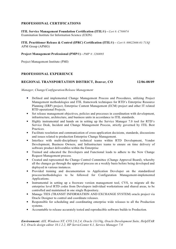 configuration management resumes
