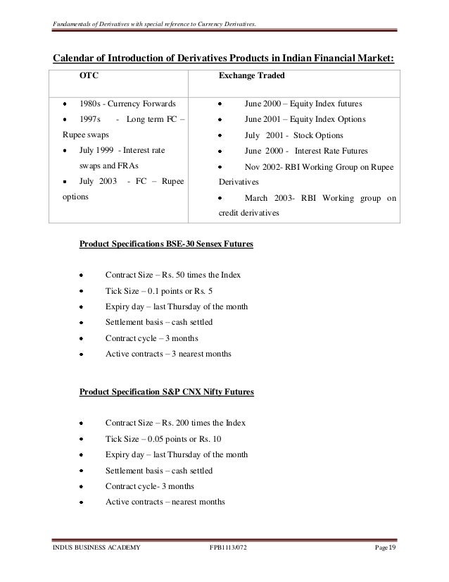 Forex exchange derivatives