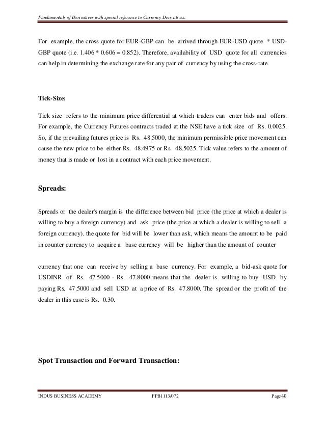 Currency Derivatives - 