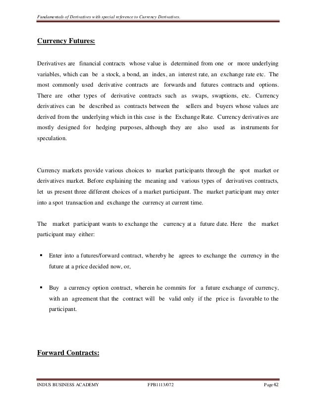 Currency Derivatives - 