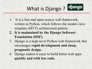 Django Seminar | PPTX | Databases | Computer Software and Applications