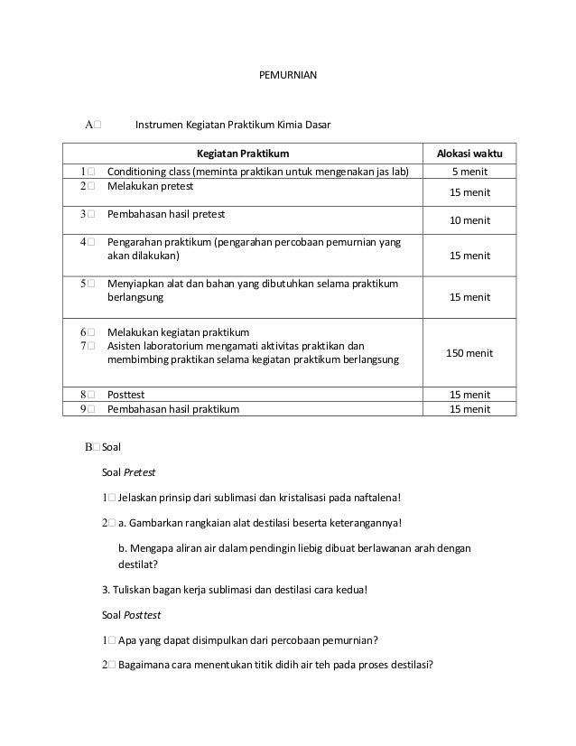 Instrumen Dan Evaluasi Kegiatan Praktikum Di Laboratorium