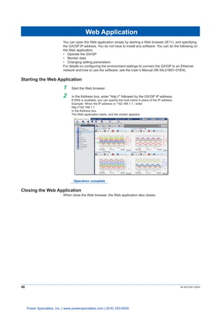 Yokogawa Model GX10/GX20/GP10/GP20 Paperless Recorder First Step Guide ...