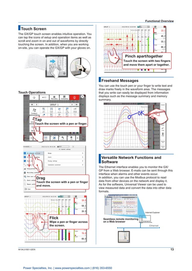 Yokogawa Model GX10/GX20/GP10/GP20 Paperless Recorder First Step Guide