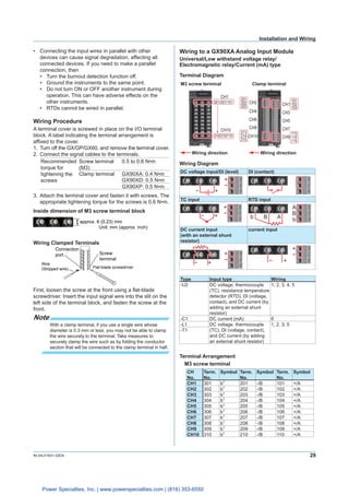 29IM 04L51B01-02EN
Installation and Wiring
•	 Connecting the input wires in parallel with other
devices can cause signal d...