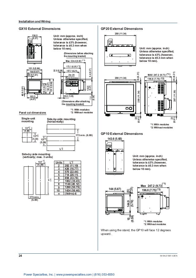 Yokogawa Model GX10/GX20/GP10/GP20 Paperless Recorder First Step Guide