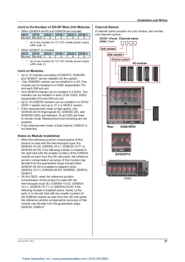 Yokogawa Model GX10/GX20/GP10/GP20 Paperless Recorder First Step Guide