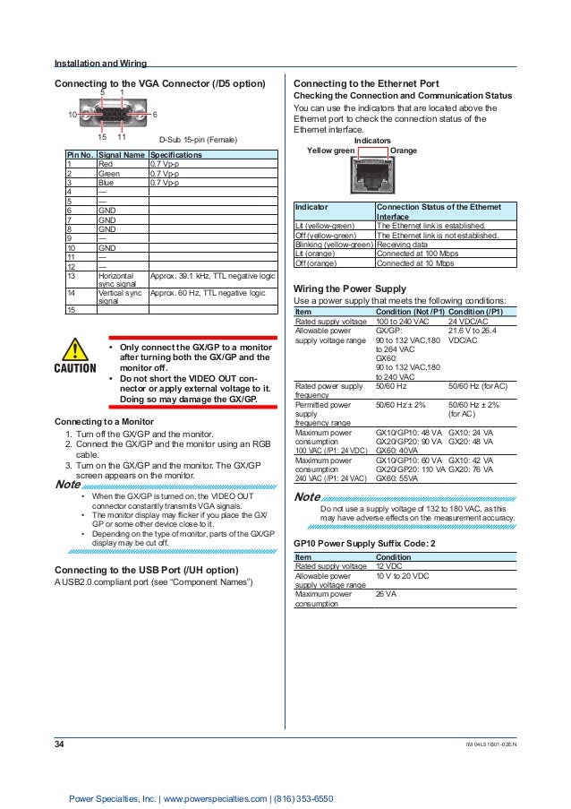Yokogawa Model GX10/GX20/GP10/GP20 Paperless Recorder First Step Guide