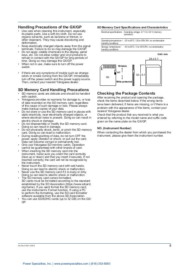 Yokogawa Model GX10/GX20/GP10/GP20 Paperless Recorder First Step Guide