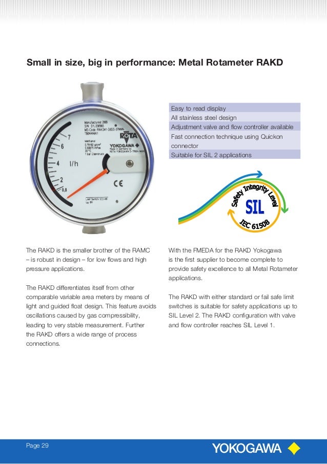 Yokogawa Variable Area Flowmeter