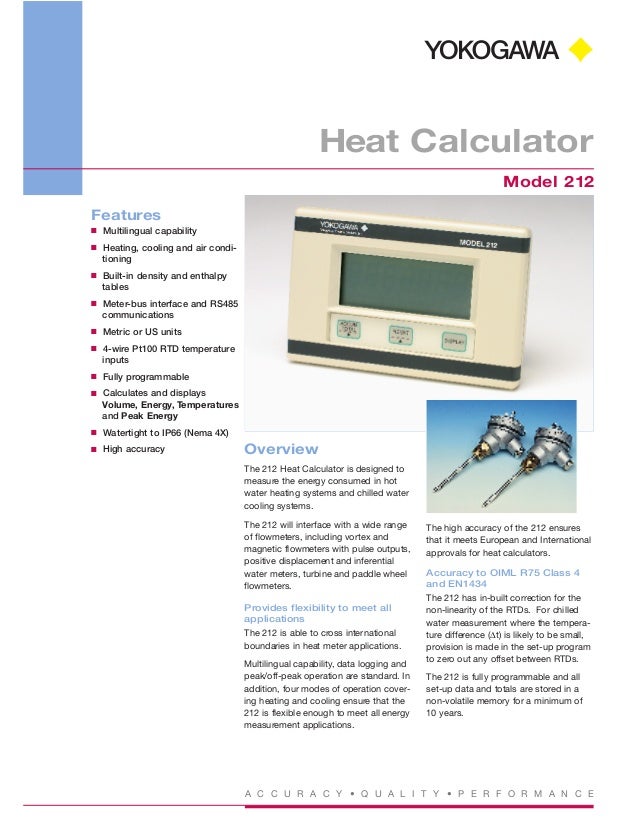 Heat Calculator for Chilled and Hot Water Systems