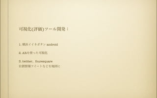 (      )


1.                 android

2. AR              ?

3. twitter fouresquare
 