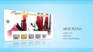 Arte Plena
arteplena.com
CMS Joomla!
HTML CSS3 PHP MySQL
 