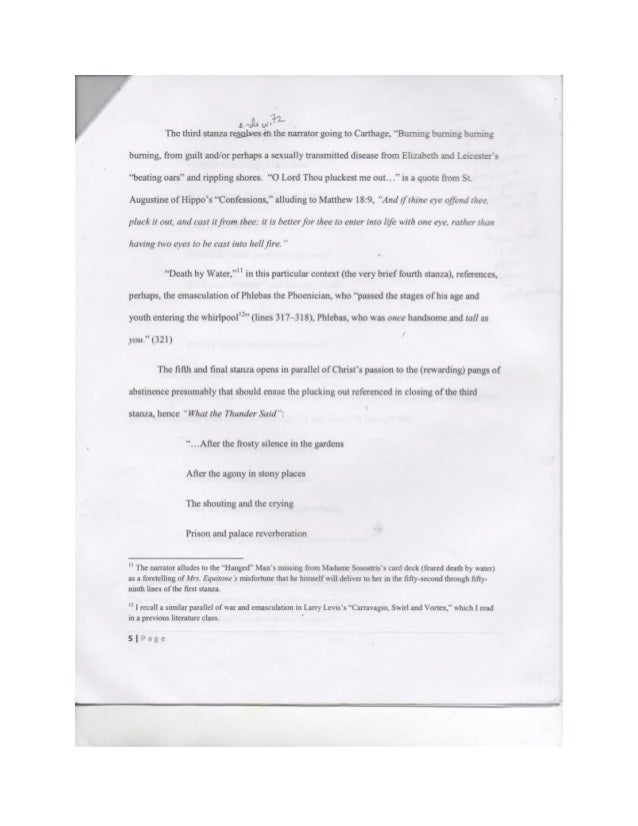 an analysis of the waste land by ts eliot About the poet t s eliot (1888-1965) as a poet and critic came to define the modernist movement and still visit poet page. an analysis of the waste land by ts eliot About the poet t s eliot (1888-1965) as a poet and critic came to define the modernist movement and still visit poet page.