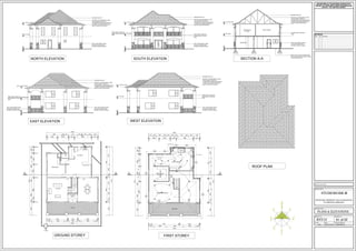 EAST ELEVATION
NORTH ELEVATION SOUTH ELEVATION
MASTER BEDROOM
NEW WALK IN
CLOSET
BALCONY
NEW EN-SUITE
UP
KITCHEN
LOUNGE
BEDROOM 1
ENTRANCE
HALL
PATIO
DINING
BATHROOM
180 4830 90 2260 90 4620 180
1240 3000 1100 1800 1140 3000 1000
12262
1801807100180
3000101022502700770
13740
5580
18055801802140902353180
2250333022502020
630
3000
13740
1500630
1320180
180 2360 2510 180 1250 90 3890 180
2170 900 1200 1500
12260
1320 18090
180 7040 180 4670 180
1240 3000 4040 3000 1000
12262
1804940903500902750180
30006302250333018003690
13740
1801320
1500
180 2360 2510 180 1250 90 3890 180
1700 800 1260 1500
12260
1320 18090
800103089080015908001100
1801807100180
3000101022502700
13740
5580
291018002570
22504270
10003409106003650
Marseilles tiled roof
Roof tiles on 38x38 battens on 250
microns plastic underlay on
pre-fabricated trusses (gangnailed) on
114x38mm wall plates tied down at
least 8 courses into brickwork
Marseilles tiled roof
Roof tiles on 38x38 battens on 250
microns plastic underlay on
pre-fabricated trusses (gangnailed) on
114x38mm wall plates tied down at
least 8 courses into brickwork
Marseilles tiled roof
Roof tiles on 38x38 battens on 250
microns plastic underlay on
pre-fabricated trusses (gangnailed) on
114x38mm wall plates tied down at
least 8 courses into brickwork
Marseilles tiled roof
Roof tiles on 38x38 battens on 250
microns plastic underlay on
pre-fabricated trusses (gangnailed) on
114x38mm wall plates tied down at
least 8 courses into brickwork
30mm raised plaster coping
surround to inset to take
dry-stack rockwork to detail
1050m high wrought-iron
balustrading to architects
detail
1050m high wrought-iron
balustrading to architects
detail
30mm raised plaster coping
surround to inset to take
dry-stack rockwork to detail
30mm raised plaster coping
surround to inset to take
dry-stack rockwork to detail
30mm raised plaster coping
surround to inset to take
dry-stack rockwork to detail
30mm raised plaster coping
surround to inset to take
dry-stack rockwork to detail
1050m high wrought-iron
balustrading to architects
detail
1050m high wrought-iron
balustrading to architects
detail
W3
W4
W2
W1
W8W7
W6W5
D2
D2 D1
NGL
FFL
WALL PLATE LEVEL
700 X 230 700 X 230 700 X 230
WALL PLATE LEVEL WALL PLATE LEVEL
WALL PLATE LEVEL
WALL PLATE LEVEL
KITCHENBEDROOM 1
NEW WALK IN
CLOSET
NEW LOUNGE
Marseilles tiled roof
Roof tiles on 38x38 battens on 250
microns plastic underlay on
pre-fabricated trusses (gangnailed) on
114x38mm wall plates tied down at
least 8 courses into brickwork
30mm raised plaster coping
surround to inset to take
dry-stack rockwork to detail
100mm concrete slab reinforced with
BRC mesh (ref 193) on plastic underlay
in well compacted soil.
A A
TOP OF SLAB
archarch
concrete slab to engineers
detail
WEST ELEVATION
SECTION A-A
GROUND STOREY FIRST STOREY
ROOF PLAN
shower
bidet
w.c
w.h.b w.h.b
REVISIONS
DATE NO. REVISION
OWNER'S SIGNATURE
01 of 02
PLANS & ELEVATIONS
STUDIOWORK III
PROPOSED ADDITIONS AND ALTERATIONS
TO EXISTING DWELLING
KNY12
06 OCT 2014
PROJECT TITLE
DRAWING TITLE
PROJECT No. DRAWING No.
SCALE DATE DESIGNED/DRAWN
1:100 Y.SEWPERSAD
THIS DRAWING IS THE COPYRIGHT INTERLECTUAL
PROPERTY OF URIEL CHRISTOPHER ARCHITECTS CC.
AND MAY NOT BE COPIED, SHARED OR REPRODUCED
WITHOUT THE WRITTEN CONSENT.
A A
Ø110 stack vp
gully
ie
gully
ie
re3
ie
re2iere1
MH
to municipal
sewer
Ø110 stack vp
TOP OF SLAB
TOP OF SLAB
TOP OF SLAB
TOP OF SLAB
NGL
FFL
NGL
FFL
NGL
FFL
NGL
FFL
3670
1100
 