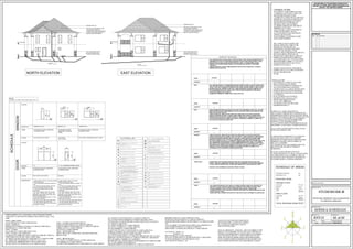SCHEDULE OF AREAS
GROUND FLOOR
Living Areas
Patios
FIRST FLOOR
Living Areas
Patios
37 sq.m.
37 sq.m.
137 sq.m.
143 sq.m.
Stair well 6 sq.m.
Total
Total
180 sq.m.
180 sq.m.
PROPOSED F.A.R
PROPOSED COVERAGE
PROPOSED WORK
TOTAL PROPOSED WORK
N/A.
N/A.
360 sq.m.
1500
1500
750750
2250
2100
F.F.L
1000
1500
750750
1800
2100
F.F.L
800
1900
F.F.L
2100
F.F.L
1500 1500
3000
2100
2100
900
WINDOW NO.
FRAME
DIAGRAM
25 MICRONS NATURAL ANNODIZED
ALUMINUM FRAME.
GLAZING
25 MICRONS NATURAL
ANNODIZED ALUMINUM
FRAME.
4mm CLEAR FLOAT GLASS. 4mm CLEAR
FLOAT GLASS.
NOTE
GLAZING TO COMPLY WITH SANS 10400, PART N.
25 MICRONS NATURAL ANNODIZED
ALUMINUM FRAME.
4mm CLEAR FLOAT GLASS.
25 MICRONS NATURAL ANNODIZED
ALUMINUM FRAME.
No glazing
DOOR NO.
FRAME
DIAGRAM
GLAZING
IRONMONGERY
SCHEDULE
WINDOWDOOR
25 MICRONS NATURAL ANNODIZED
ALUMINUM FRAME.
6.5mm FIXED TOUGHENED SAFETY GLASS.
WINDOW 5,6,7 & 8 WINDOW 1 & 4 WINDOW 2 & 3
1,2. 3.- ALL STANDARD INTERNAL DOORS
• 3 pairs 102mm x 76mm x 3mm satin stainless
steel bearing hinge
• 1 pair satin stainless steel lever handles on
rose
• 1no 76mm euro profile cylinder, sash lock
case and strike plate (double cylinder)
• 1 pair satin stainless steel euro profile
escutcheons
• 2no satin stainless steel fully covered
cam action overhead door closers, with
adjustable closing speed, latch action, back
check and delayed action
• 2 pair satin stainless steel 150mm x 1.5mm
square corner kick plate
• 2no 75mm dia ‘fire door keep locked’ signs
• 2no satin stainless steel door stops
• 2no satin stainless steel flush bolts fixed top
and bottom of one leaf
• 3 pairs 102mm x 76mm x 3mm satin
stainless steel bearing hinge
• 1 pair satin stainless steel lever handles on
rose
• 1no 76mm euro profile cylinder, sash lock
case and strike plate (double cylinder)
• 1 pair satin stainless steel euro profile
escutcheons
• 2no satin stainless steel fully covered
cam action overhead door closers, with
adjustable closing speed, latch action, back
check and delayed action
• 2 pair satin stainless steel 150mm x 1.5mm
square corner kick plate
• 2no 75mm dia ‘fire door keep locked’ signs
• 2no satin stainless steel door stops
• 2no satin stainless steel flush bolts fixed
top and bottom of one leaf.
F.F.L
wc
basin
bidet
ie
re3
vp
ie
vp
wc
ie
gully
ie
shower
re2
ie
gully
1:60 gradient
110mm Ø PVC sewer pipe
1:60 gradient
110mm Ø PVC sewer pipe
sink
re1
2
REVISIONS
DATE NO. REVISION
OWNER'S SIGNATURE
STUDIOWORK III
PROPOSED ADDITIONS AND ALTERATIONS
TO EXISTING DWELLING
PROJECT TITLE
DRAWING TITLE
PROJECT No. DRAWING No.
SCALE DATE DESIGNED/DRAWN
Y.SEWPERSAD
THIS DRAWING IS THE COPYRIGHT INTERLECTUAL
PROPERTY OF URIEL CHRISTOPHER ARCHITECTS CC.
AND MAY NOT BE COPIED, SHARED OR REPRODUCED
WITHOUT THE WRITTEN CONSENT.
NOTES IN RESPECT OF S.A. STANDARD CODE OF PRACTICE FOR THE
APPLICATION OF THE NATIONAL BUILDING REGULATIONS (N.B.R.) SANS
10400
PART D - PUBLIC SAFETY
ALL BALUSTRADES TO COMPLY WITH PART DD2
PART M - STAIRWAYS
DIMENSIONS OF STAIRWAYS TO BE IN ACCORDANCE WITH MM2 &
BALUSTRADES TO COMPLY WITH MM3
PART N - GLAZING
ALL GLAZING TO COMPLY WITH PART N-N.B.R.
PART 0 - LIGHTING AND VENTILATION
ALL AREAS TO BE ARTIFICIALLY LIT IN COMPLIANCE WITH 006, OFFICES &
OTHER HABITAL ROOMS MIN. 350lux, TOILETS 160lux
ALL AREAS TO BE MECHANICALLY VENTILATED IN ACCORDANCE WITH
007 - FRESH AIR TO BE SUPPLIED AT A RATE OF 7,5l/s/p & TO
BE UNIFORMALLY DISTRIBUTED THROUGHOUT HABITAL AREAS.
AIR VELOCITY NOT TO EXCEED 0,5m/s TO OFFICES & SHOPS
PART S - FACILITIES FOR DISABLED PERSONS
RAMPS TO BE PROVIDED IN ACCORDANCE WITH SS2
TOILET FACILITIES TO BE PROVIDED IN ACCORDANCE WITH SS5
PARKING BAYS TO COMPLY WITH SS8
SIGNAGE TO COMPLY WITH SS9
PART U - REFUSE DISPOSAL
REFUSE AREA TO BE CONSTRUCTED & PROVIDED WITH HOSE,
BIBTAP & SUMP
PART T - FIRE PROTECTION
OCCUPANCY CLASSIFICATION TO COMPLY WITH B2 &F2
ALL MATERIALS TO COMPLY WITH TT5
ALL STRUCTURAL ELEMENTS AND COMPONENTS TO COMPLY WITH TT7.
LL OPENINGS TO BE PROTECTED IN COMPLIANCE WITH TT10
ALL ACCESS DOORS TO EMERGENCY ROUTES TO BE SABS CLASS B
2 HOUR RATED. DOORS FIT WITH SELF-CLOSING DEVICE TT10.4 & LOCKS IN
ACCORDANCE WITH TT19.9.
ALL CEILING MATERIALS TO COMPLY WITH TT13
ALL FLOOR COVERINGS TO COMPLY WITH TT14
ALL WALL FINISHES TO COMPLY WITH TT15
LOCKS TO ESCAPE AND ACCESS DOORS TO COMPLY WITH TT19.9
STAIRWAYS FORMING ESCAPE ROUTES TO COMPLY WITH TT23
ALL OPENINGS IN FLOORS TO COMPLY WITH TT26
SIGNAGE TO BE PROVIDED IN ACCORDANCE WITH TT29,TT32, TT55.4 & TT55.5
EMERGENCY ROUTES TO BE LIT IN ACCORDANCE WITH TT30 - DESIGNED BY
PROF. ENGINEER & CERTIFIED ON COMPLETION
FIR DETECTION AND ALARM SYSTEM TO BE PROVIDED IN ACCORDANCE WITH
TT31 - TO BE CERTIFIED BY PROFESSIONAL
SPRINKLER SYSTEM TO BE PROVIDED IN ACCORDANCE WITH TT33/36
FIRE RETICULATION TO COMPLY WITH TT33 & WW5
HYDRANTS TO BE PROVIDED IN ACCORDANCE WITH TT35
PORTABLE FIRE EXTINGUISHES TO BE PROVIDED IN ACCORDANCE WITH
TT37
ANY ACCESSIBLE CONCEALED SPACE WITH A MAX. DIMENSION OF
5M TO BE FIRE STOPPED IN ACCORDANCE WITH TT39
SERVICE PIPES, CONDUITS AND SLEEVES TO COMPLY WITH TT41
OCCUPANCY : OFFICE - G1
STORAGE - J3
FIRE HOSE REELS TO COMPLY WITH TT37
25mm dia. WATER SUPPLY TO ALL FIRE PROTECTION COMPONENTS
3% ROOF VENTILATION TO BE PROVIDED TO N.B.R.
MAX. HEIGHT OF STORAGE = 3M
DRAINAGE NOTES
- ALL WORK IS TO COMPLY TO SANS 10400
- HEAD OF DRAIN IS TO BE VENTED
- ANY DAMAGED FITTINGS TO BE REPLACED
- ALL GULLEY SURROUNDS & MANHOLE
COVERS TO BE 75 mm ABOVE GROUND LEVEL
- SEWER MANHOLES TO BE EXPOSED BEFORE
COMMENCING WORK AND ADJUST LEVELS
ACCORDINGLY
- IE'S TO ALL BENDS AND JUNCTIONS
- SOIL PIPES TO BE 110 diameter PVC
- SEWER UNDER BUILDINGS TO BE
110 mm UPVC RIBBED PTPE
- ANCHOR BLOCKS TO BE USED WHEN
GRADIENTS EXCEED 1:5
FLASHING TO COMPLY WITH PART LL5.2
TWO COURES OF BRICKWORK TO BE REINFORCED
WITH BRICKFORCE BELOW WALL PLATE LEVEL, ABOVE
WINDOW HEAD HEIGHT & BELOW WINDOW CILL LEVEL.
EXTERNAL FACE OF INNER SKIN OF ALL EXTERNAL
WALLS TO BE BAGGED AND WATERPROOFED
WITH TWO COATS OF BITUMEN PAINT.
6.4 mm GYPSUM CEILING BOARDS FIXED TO 38 X 38
BRANDERING AT MAX 300mm CENTRES BOTH WAYS.
375 mic DPC TO BE PROVIDED TO WALLS AT SLAB
LEVEL AND UNDER ALL CILLS.
CONTRACTOR TO ENSURE THAT NO CHANGES IN
LEVELS ARE MADE OVER LOCAL AUTHORITY
SERVITUDES OR UNDER GROUND SERVICES UNLESS
PERMISSION HAS BEEN GIVEN IN WRITING BY
THE LOCAL AUTHORITY.
ANY DISCREPANCIES AND OMISSIONS ARE TO BE
BROUGHT TO THE ARCHITECTS ATTENTION
IMMEDIATELY.
IF ON EXCAVATION THE SITE IS FOUND TO
CONTAIN EXPANSIVE CLAY, SHALE, GROUND WATER
OR OTHER SUSPECT SOIL CONDITIONS : THEN ALL
FOUNDATIONS ARE TO BE BUILT TO PROFESSIONAL
ENGINEERS DETAILS & UNDER HIS SUPERVISION.
NOTE: ALL DIMENSIONS - LEVELS ETC. ARE TO BE VERIFIED ON SITE
PRIOR TO ANY WORK BEING PUT IN HAND AND TO REPORT ANY
DECREPANCIES IMMEDIATELY TO THE ARCHITECT.ALL MATERIALS
AND LABOUR PRACTICE IS TO COMPLY WITH PART-B OF SANS
10400 AND NATIONAL BUILDING REGULATIONS.THIS DRAWING
OR ANY PORTION THEREOF IS RESERVED BY THE ARCHITECT AND
MUST NOTBE RE-PRODUCED IN ANY FORM WITHOUT CONSENT
SUB-FLOOR AND FOUNDATION TRENCHES TO
BE POISONED WITH "CLORODANE" SOLUTION
IN ACCORDANCE WITH SABS CODES OF
PRACTICE BY SPECIALIST.
GENERAL NOTES
ALL WORK TO COMPLY WITH SANS 10400.
CORNER BEACONS TO BE LOCATED AND
EXPOSED BEFORE WORK ON SITE
COMMENCES.CONTRACTOR TO CHECK ALL
DIMENSIONS AND LEVELS (SCHEDULES AND
DETAILS) BEFORE THE RELEVANT WORK IS
PLACED IN HAND AND REPORT ANY
DISCREPANCIES TO THE ARCHITECT.
ALL WRITTEN DIMENSIONS TO BE TAKEN IN
PREFERENCE TO SCALING.
SOIL TO BE WELL COMPACTED BEHIND IN
LAYERS NOT EXCEEDING 150 mm.
ALL FOUNDATIONS TO BE TAKEN BELOW
NATURAL GROUND LEVEL.
NO BACK FILLING OF OVER EXCAVATED
AREAS WILLBE PERMITTED.
THE CONTRACTOR IS TO INSPECT THE
OFFICIAL APPROVED COPIES OF THE
DRAWINGS TO ENSURE THAT ALL
AMENDMENTS HAVE BEEN TAKEN INTO
ACCOUNT .THE ATTENTION OF THE
OWNER/CONTACTORIS DRAWN TO THE FACT
THAT CHANGERS TO THE PLAN&/OR
SPECIFICATION AFTER OFFICIAL APPROVAL
IS LIKELY TO INVALIDATE THAT APPROVAL.
ALL EARTHWORKS TO BE CONTAINED WITHIN
SITE BOUNDARIES & WITHIN 1.0 m OF ANY of
ANY BOUNDARY.BANKS TO BE CUT AT A
MAXIMUM OF 26 degrees.
NATURAL GROUND LINE IN APPROXIMATE
POSITION ONLY & NO CLAIM CAN BE MADE
FOR ANY DISCREPANCIES
ON SITE.
Marseilles tiled roof
Roof tiles on 38x38 battens on 250
microns plastic underlay on
pre-fabricated trusses (gangnailed) on
114x38mm wall plates tied down at
least 8 courses into brickwork
30mm raised plaster coping
surround to inset to take
dry-stack rockwork to detail

 




























































 







Marseilles tiled roof
Roof tiles on 38x38 battens on 250
microns plastic underlay on
pre-fabricated trusses (gangnailed) on
114x38mm wall plates tied down at
least 8 courses into brickwork
30mm raised plaster coping
surround to inset to take
dry-stack rockwork to detail
TOP OF SLAB TOP OF SLAB
NGL
FFL
NGL
FFL
02 of 02
SEWER & SCHEDULES
KNY12
06 OCT 20141:100 Y.SEWPERSAD
NORTH ELEVATION EAST ELEVATION
 