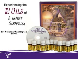 Experiencing the  12 Oils  of Ancient  Scripture By: Yolanda  Washington  LSHC 