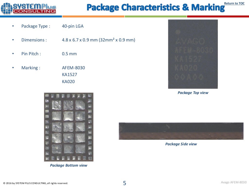 Avago AFEM8030 Mid Band FEM FBARBAW Filter iPhone 6s Plus 2016 tear…